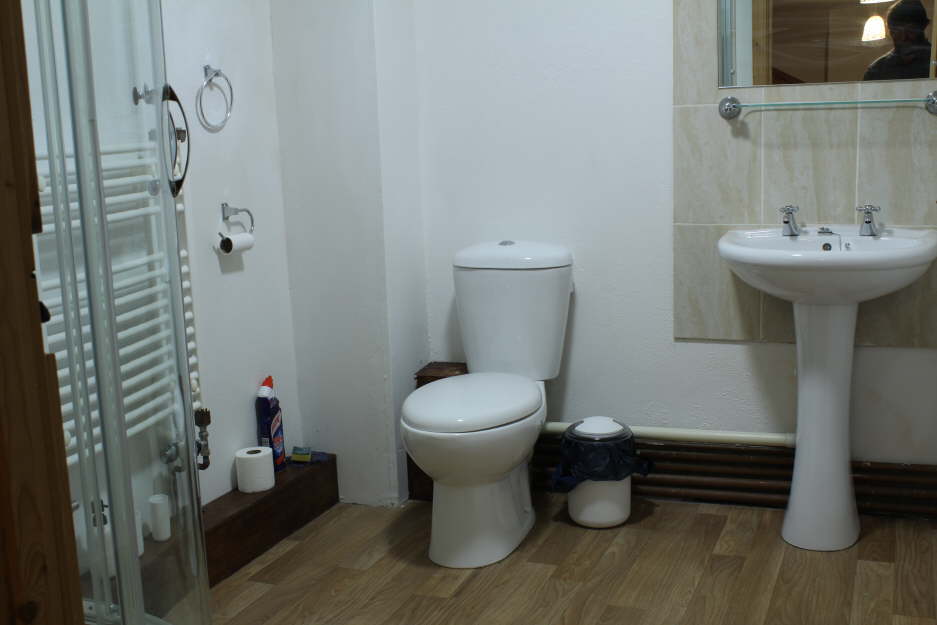 Shower and toilet